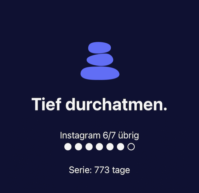 Pause machen und tief durchatmen, screenshot